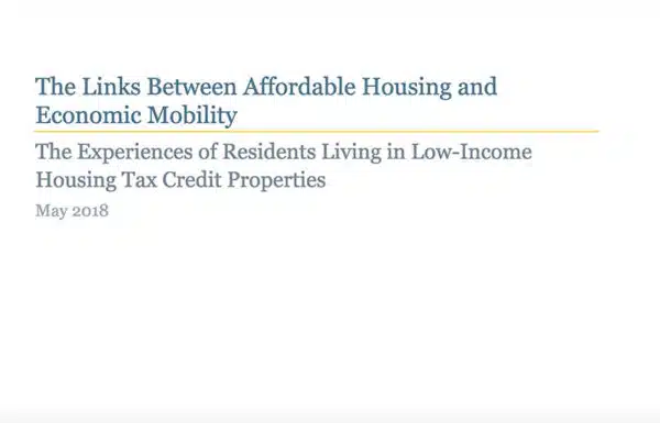 Link between Affordable Housing and Economic Mobility